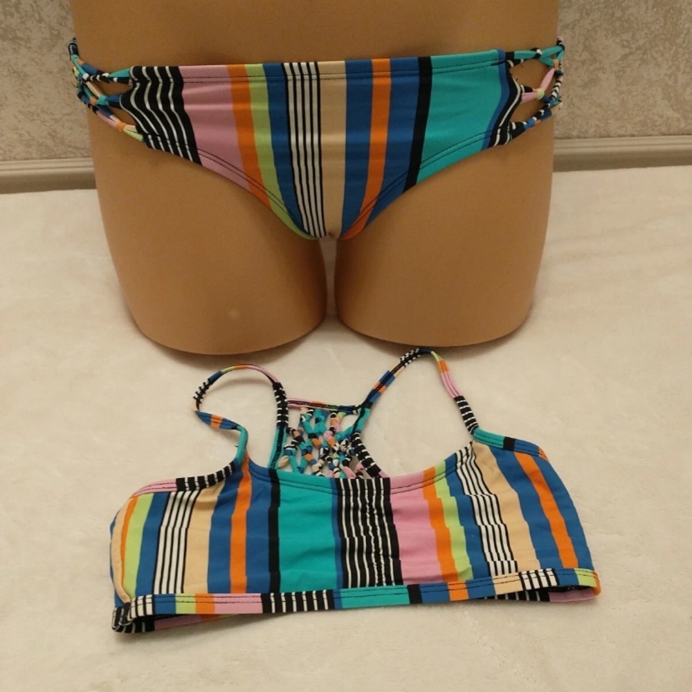 Hobie Colorful Striped Bikini Set
